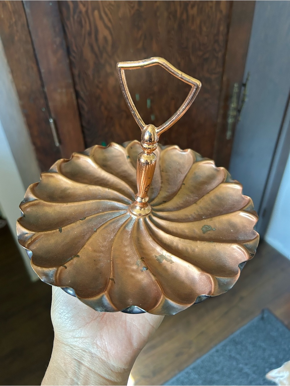 Vintage Copper Swirl Trinket Tray